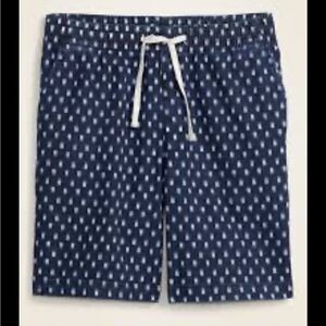 Old Navy Indigo Ikat-Print‎ Jogger Shorts -- 9-inch inseam